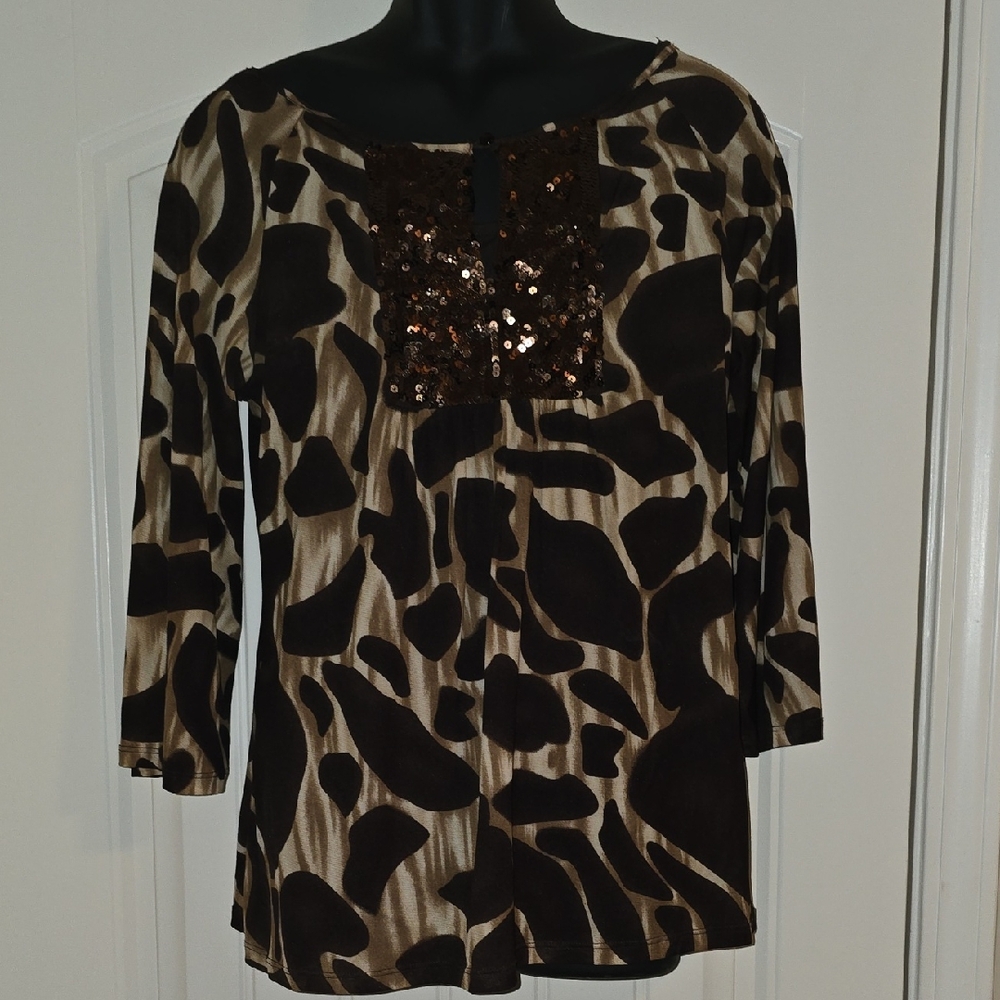 Brown and tan Women's Top